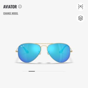 Ray-Ban Aviator Sunglasses with Blue Lenses
